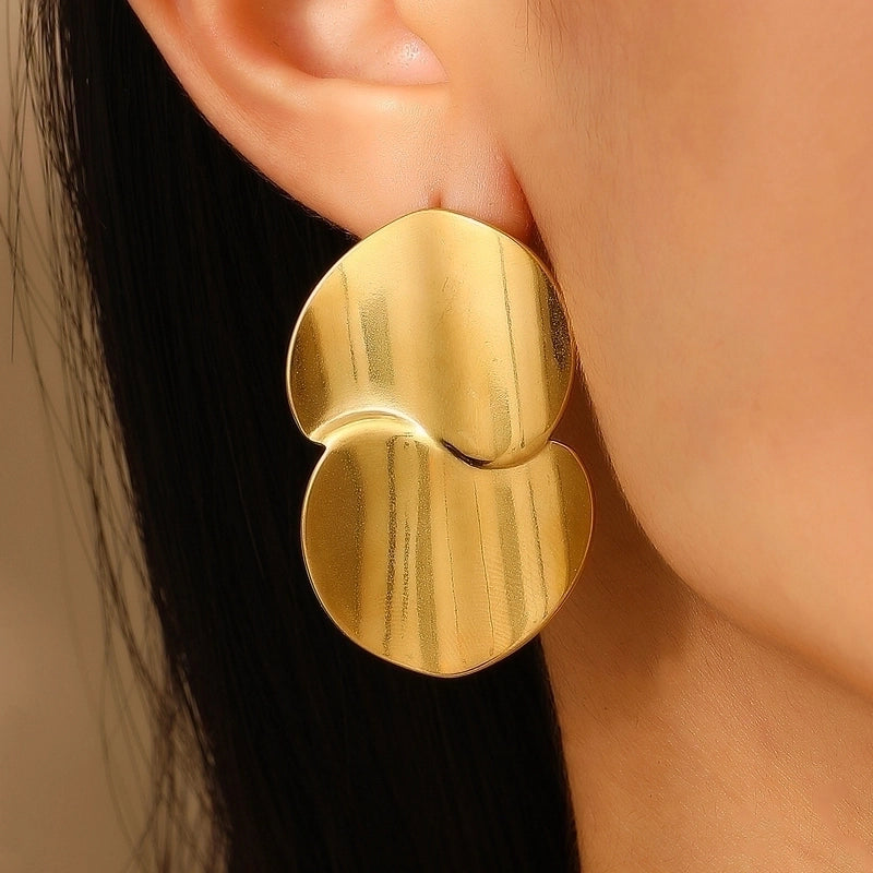 Prismatique 18k Gold Plated Double Layer Earrings