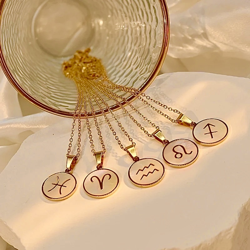 Celestia Zodiac Pendant Necklace 18k Gold Plated