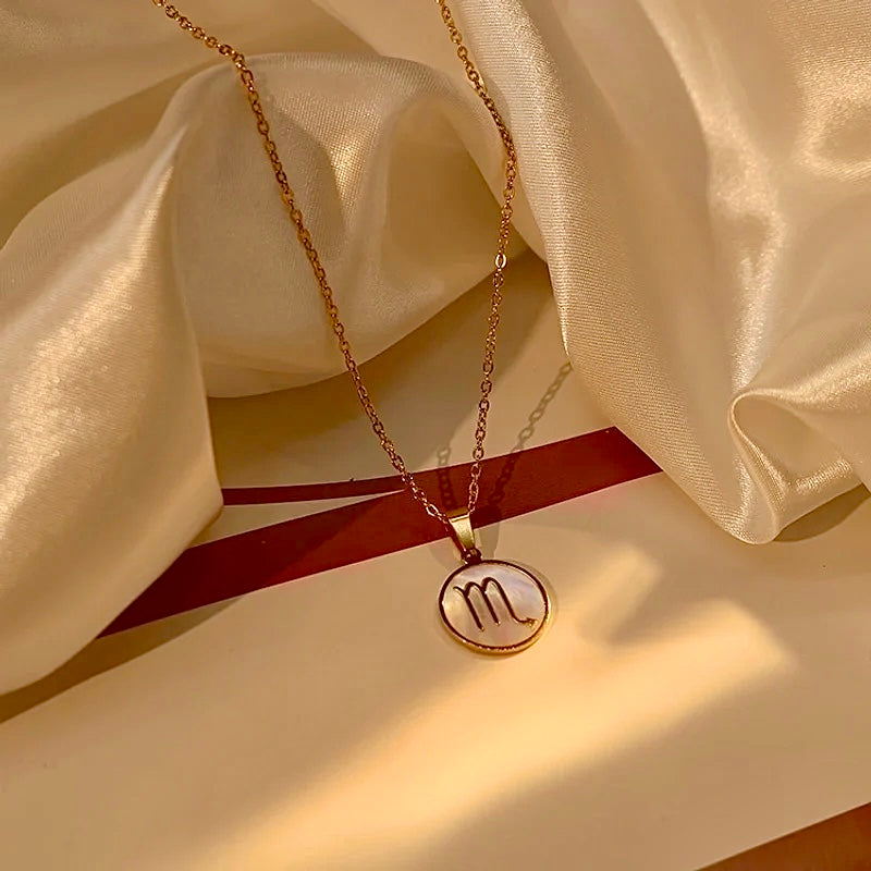 Celestia Zodiac Pendant Necklace 18k Gold Plated