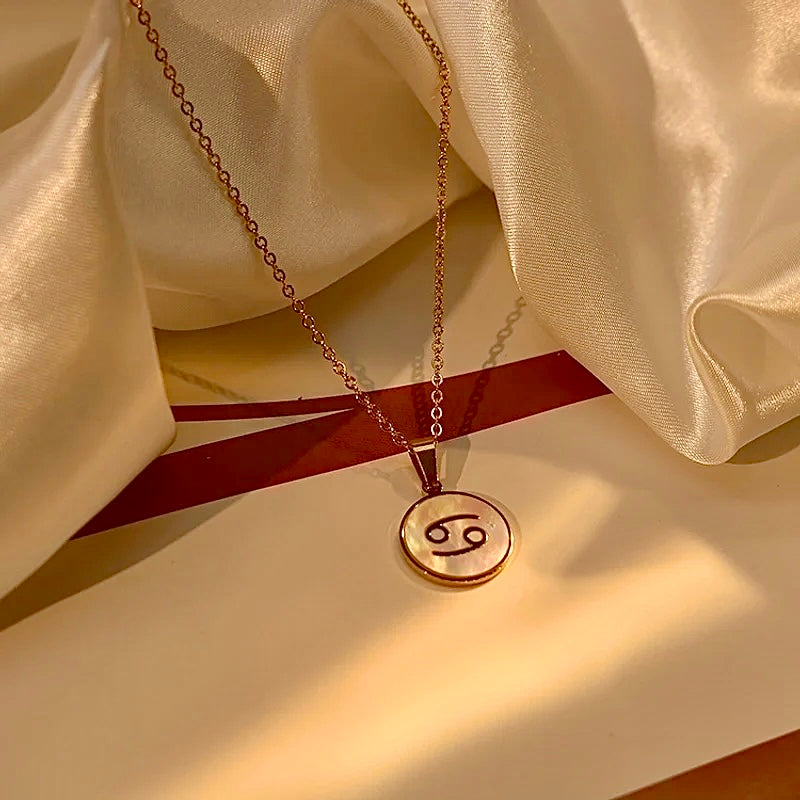 Celestia Zodiac Pendant Necklace 18k Gold Plated