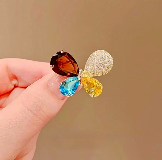 Butterfly Gemstone Pin Brooch