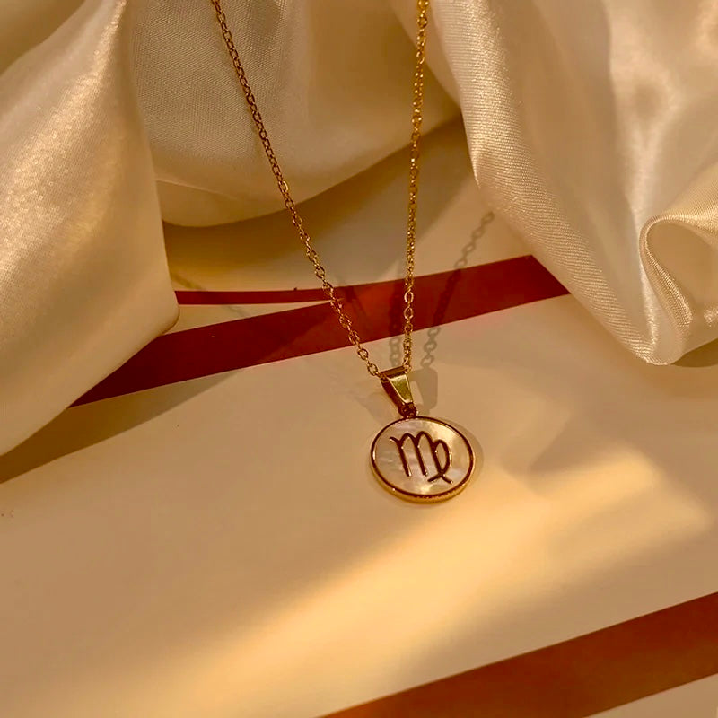 Celestia Zodiac Pendant Necklace 18k Gold Plated