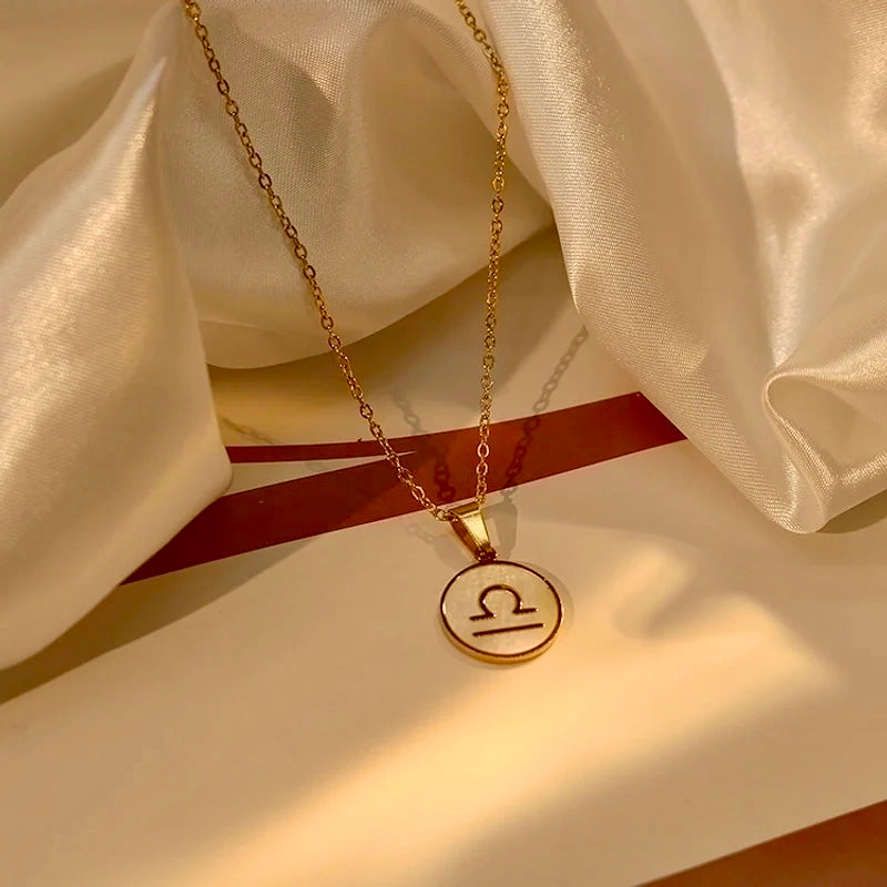 Celestia Zodiac Pendant Necklace 18k Gold Plated