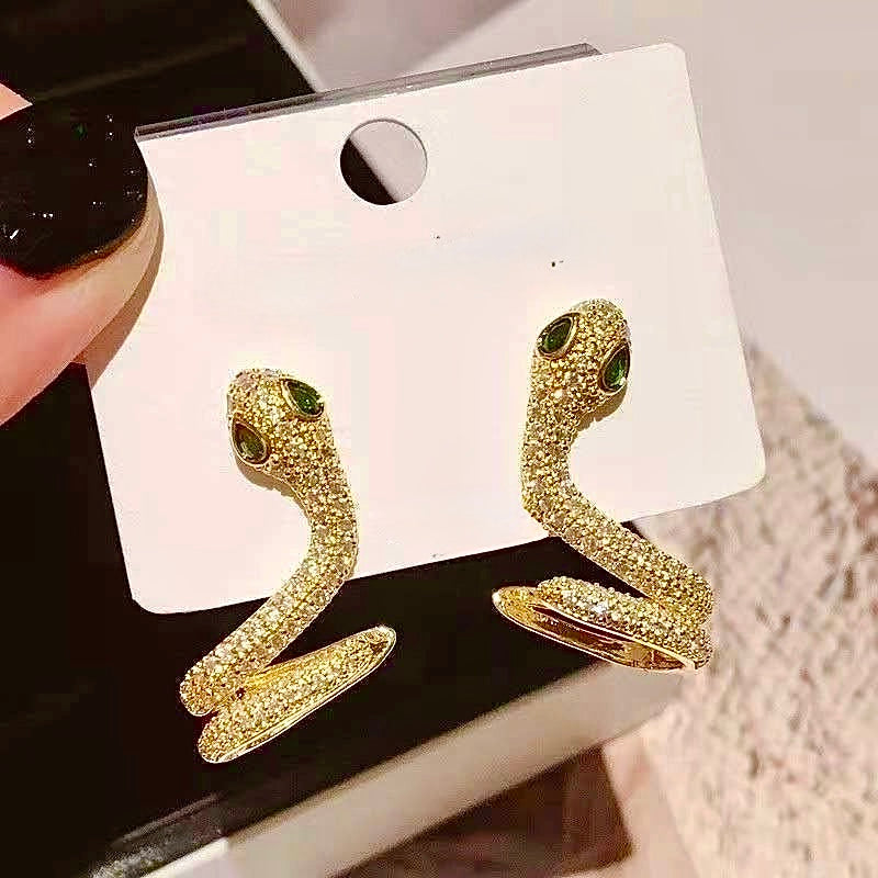 Serpentine Elegance Earrings Silver