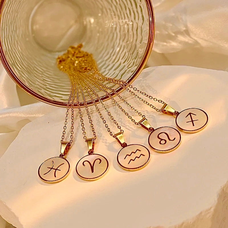 Celestia Zodiac Pendant Necklace 18k Gold Plated
