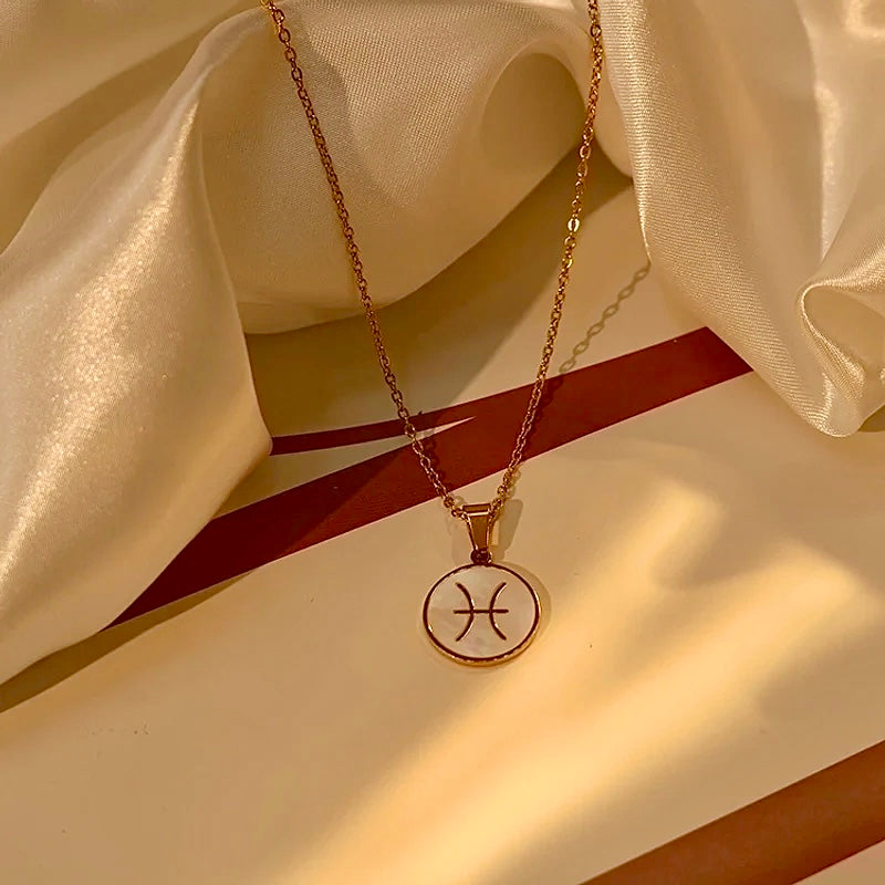 Celestia Zodiac Pendant Necklace 18k Gold Plated
