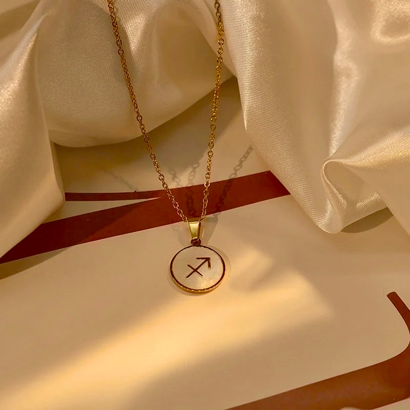 Celestia Zodiac Pendant Necklace 18k Gold Plated