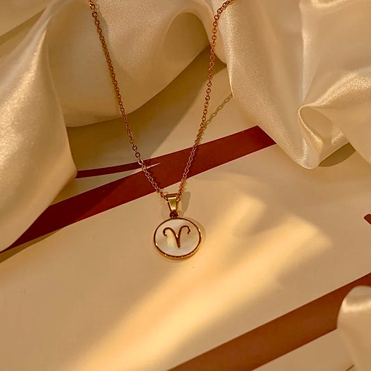 Celestia Zodiac Pendant Necklace 18k Gold Plated