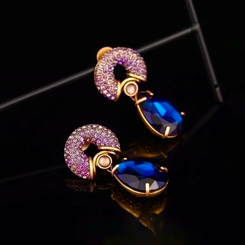 Twilight Cascade Drop Earrings 18k Gold Plated