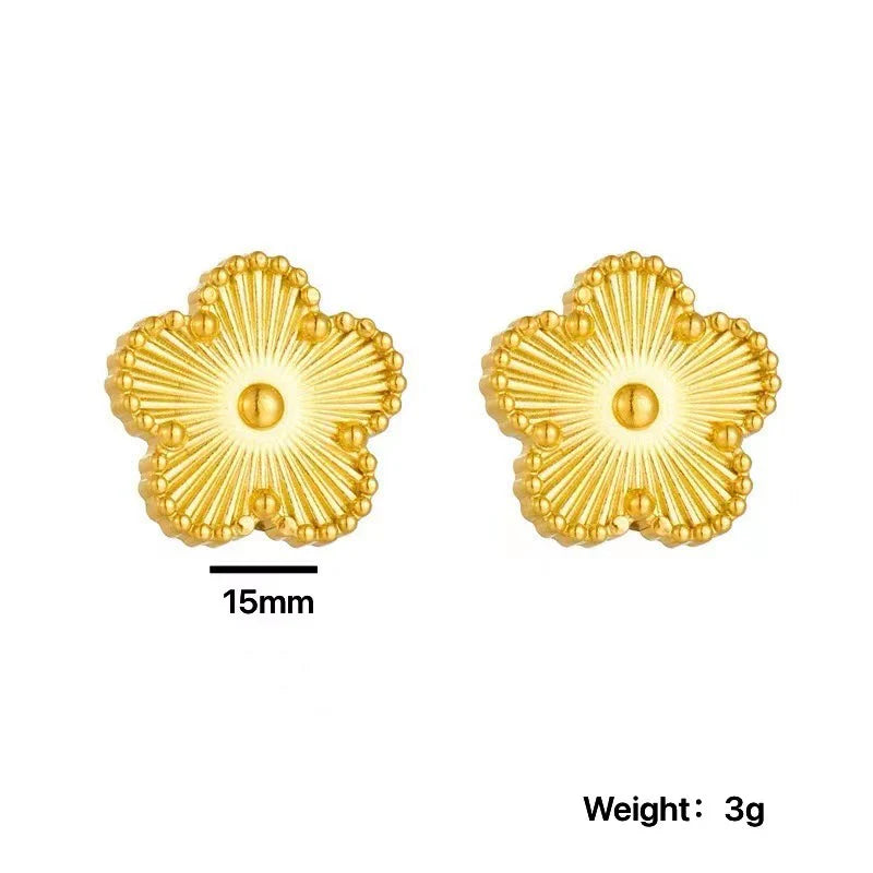 18K Gold Plated Flower Earrings