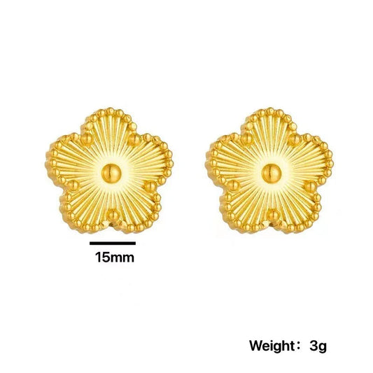 18K Gold Plated Flower Earrings