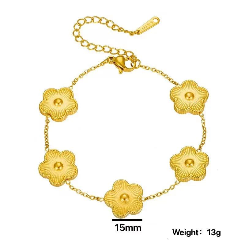 18K Gold Plated Flower Bracelet