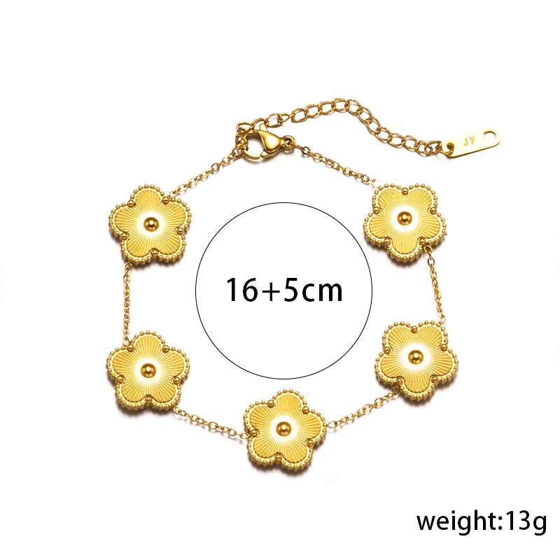 18K Gold Plated Flower Bracelet