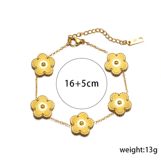 18K Gold Plated Flower Bracelet