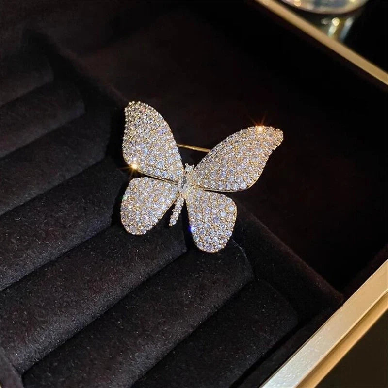 Shiny Pin Butterfly Alloy Plating Brooch