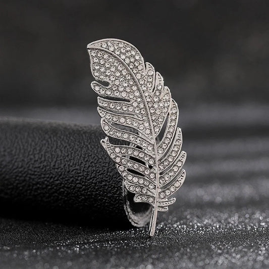 Feather Rhinestone Brooch