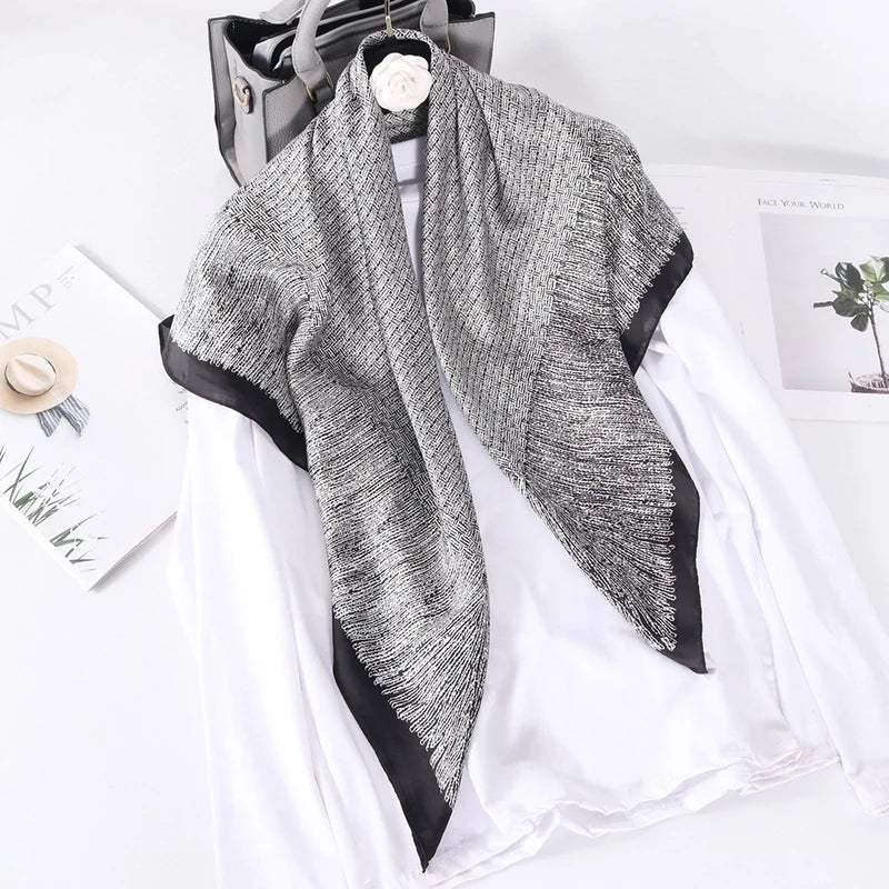 Floral Satin‑Silk Scarf