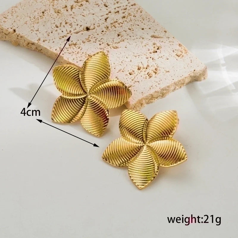 18k Gold Plated Fleur Drop Earrings