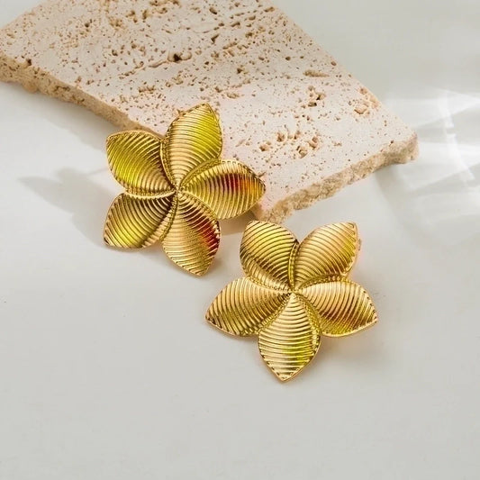18k Gold Plated Fleur Drop Earrings