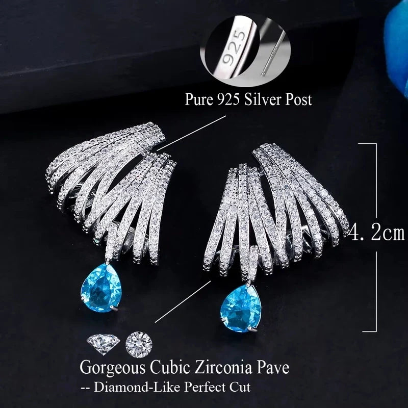 Lumière Drop White Gold Plated Earrings