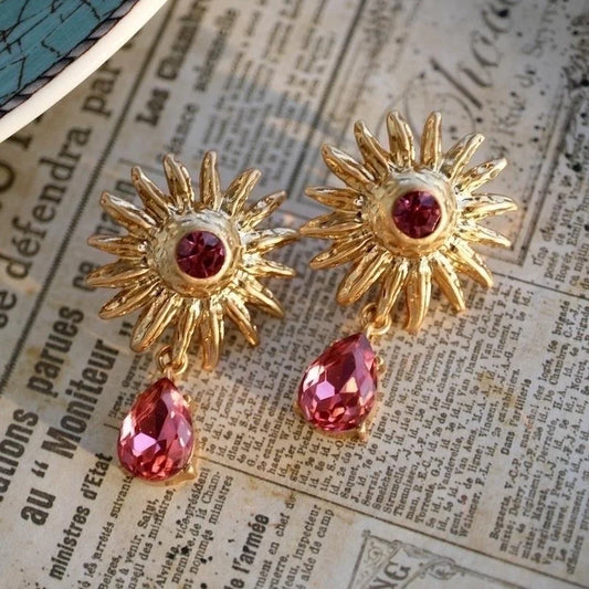 Solar Amethyst Glow Drop Earrings