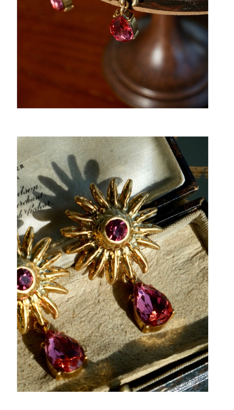 Solar Amethyst Glow Drop Earrings