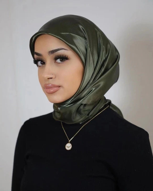 Solid Satin Silk Scarf