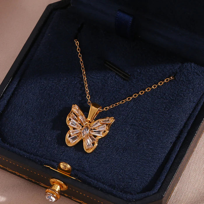 Fashion Butterfly 18K Gold Plated Necklaces