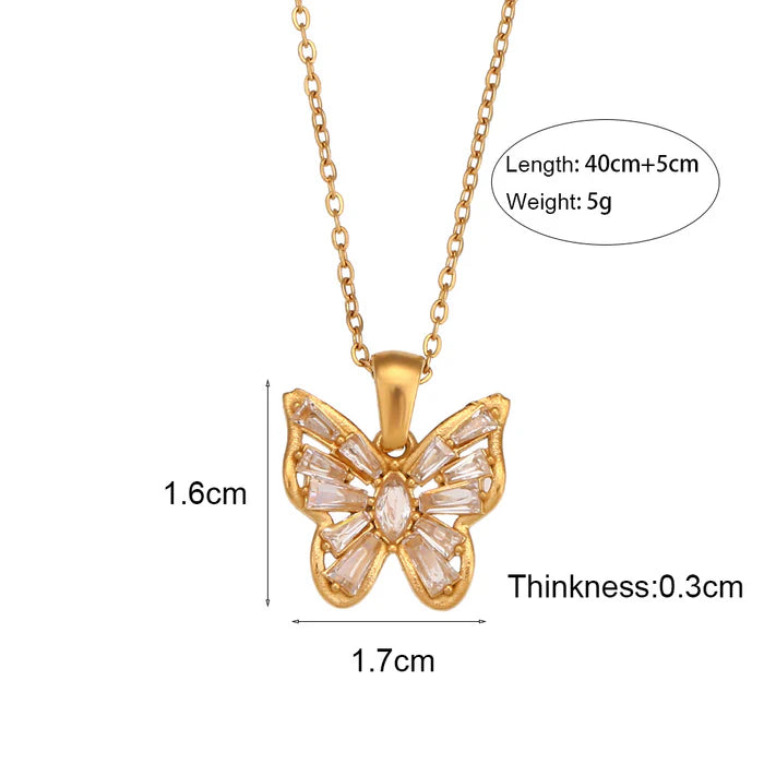 Fashion Butterfly 18K Gold Plated Necklaces