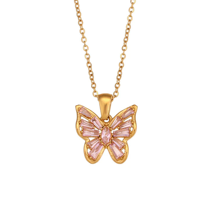 Fashion Butterfly 18K Gold Plated Necklaces