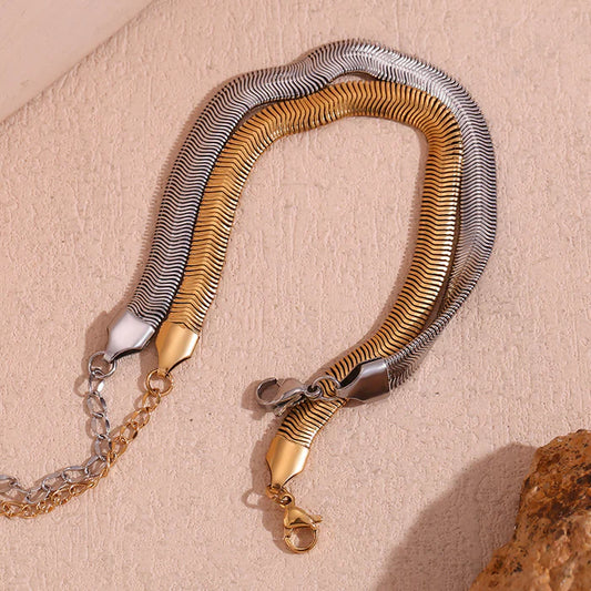 18K Gold Plated Blade Chain Bracelets