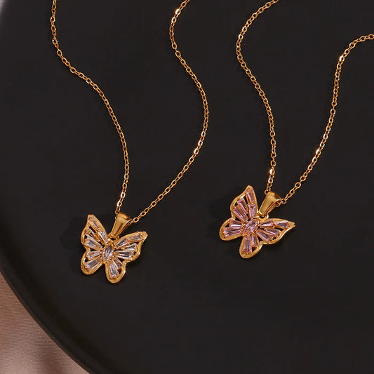 Fashion Butterfly 18K Gold Plated Necklaces