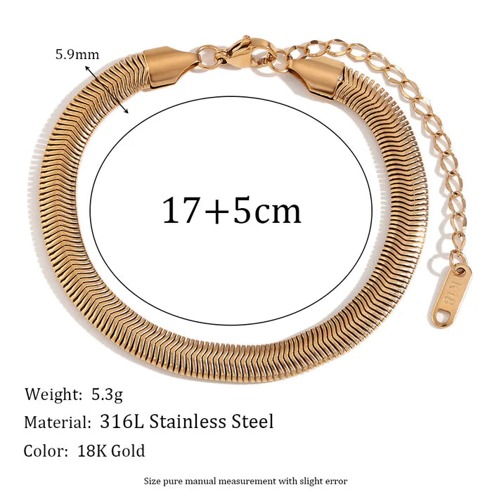 18K Gold Plated Blade Chain Bracelets